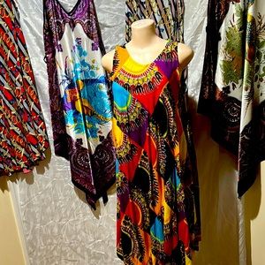 Mini dress free size multi color